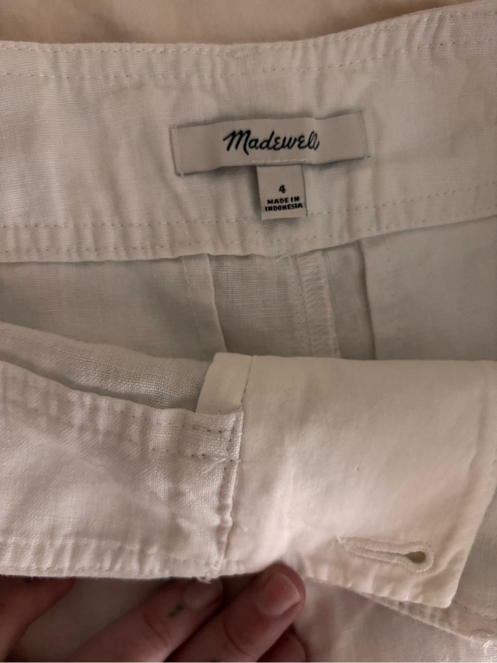 Madewell White High-Rise Linen-Blend Shorts - Picture 3 of 5